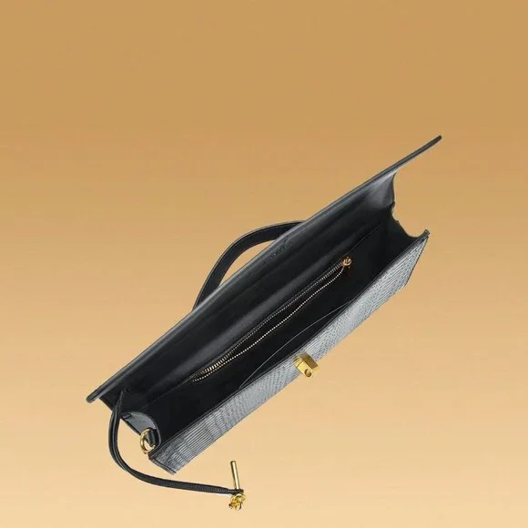 Black Preppy Women's Envelope Handbag - Picture 6 of 8